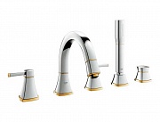 картинка Grandera комплект для ванны на 5 отверстий хром / золото (19919Ig0) от магазина Мойки онлайн