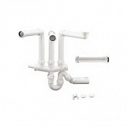 картинка Соединение для двух чаш с корзинчатым вентилем 3 1/2" и 1 1/2" от магазина Мойки онлайн