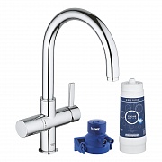 картинка Набор GROHE Blue Pure хром(33251000), сменный фильтр 600л(40404001), переходник(64508001) (119711) от магазина Мойки онлайн