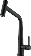 картинка ICON черный матовый с выдвижным шлангом смеситель от магазина Мойки онлайн