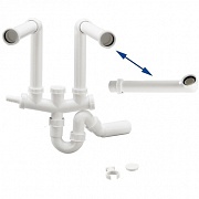 картинка Соединение для чаш с корзинчатым вентилем 3 1/2" и 1 1/2" от магазина Мойки онлайн